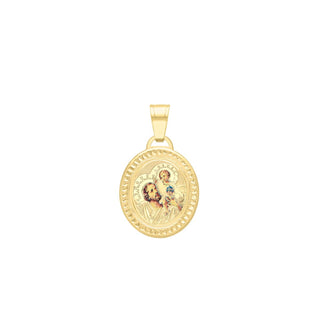 9K Yellow Gold Saint Christopher With Baby Jesus Pendant