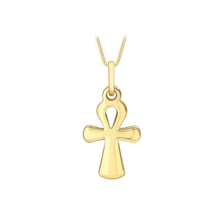 9K Yellow Gold Ankh Cross Pendant