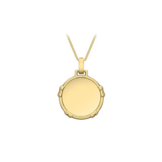 9K Yellow Gold Bow-Edge Disc Pendant