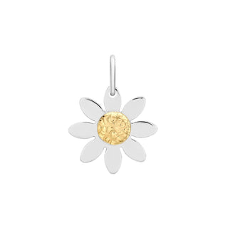 9K 2-Colour Gold Daisy Flower Pendant