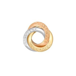 9K 3-Colour Gold Diamond Cut Rings Pendant