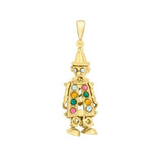 9K Yellow Gold Moving Clown Pendant