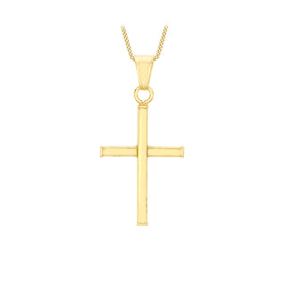 9K Yellow Gold Plain Cross Pendant