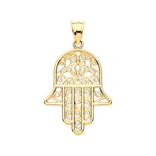 9K Yellow Gold Hamsa Pendant