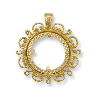 9K Yellow Gold Fancy Sovereign Pendant