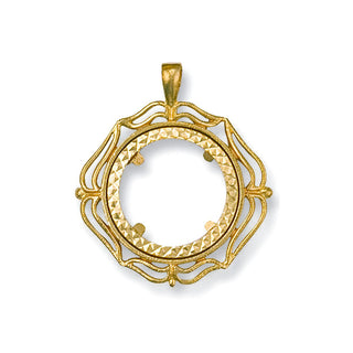 9K Yellow Gold Fancy Sovereign Pendant