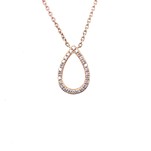 18ct Rose Gold Open Pear Diamond Necklace