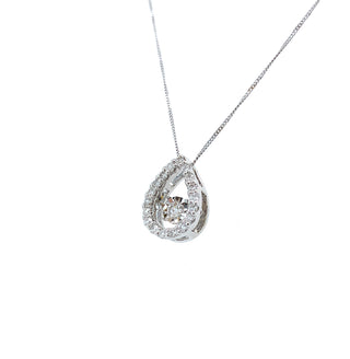 9K White Gold 0.25ct Diamond Pear Shape Pendant