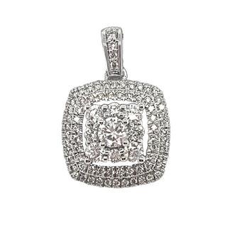 18K White Gold 0.50ct Diamond Cluster Pendant