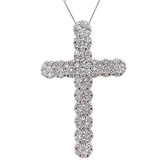 18K White Gold 1.65ct Diamond Cross Pendant