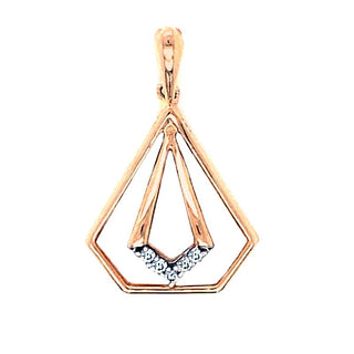 18K Rose Gold 0.05ct Diamond Geometric Pendant