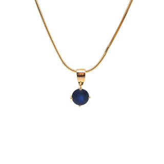 9K Yellow Gold Round Sapphire Pendant