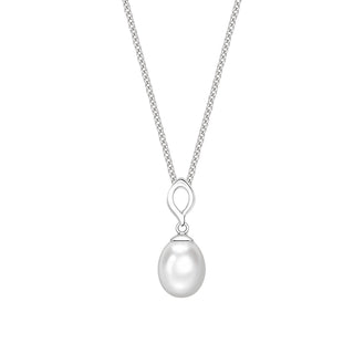 9K White Gold Freshwater Pearl Necklace