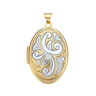 9K 2 Colour Gold Oval Shaped Family Locket