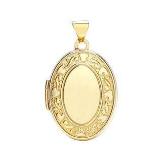 9K Yellow Gold Oval Shaped Family Locket