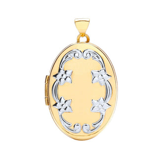 9K 2 Colour Gold Oval Shaped Family Locket