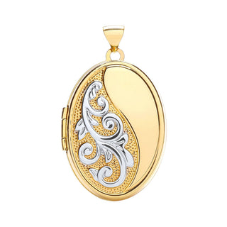 9K 2 Colour Gold Oval Shaped Family Locket