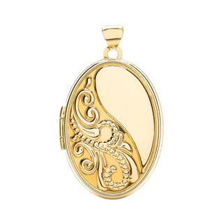 9K Yellow Gold Oval Shaped Locket