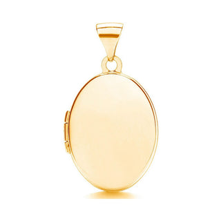 9K Yellow Gold Oval Shaped Plain Locket