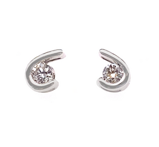 9ct White Gold 0.51ct Diamond Stud Earrings