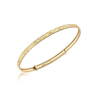 18K Yellow Gold DC Star Flexible Expandable Bangle