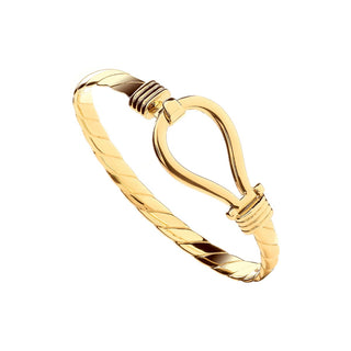 9K Yellow Gold Hook Mans 6.5mm Bangle