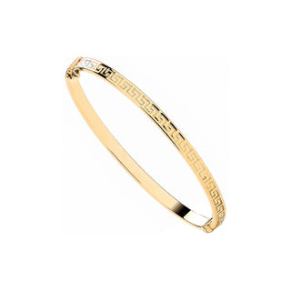 9K Yellow Gold Greek Key Bangle