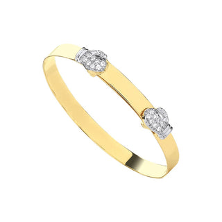 9K Yellow Gold CZ Boxing Gloves Baby Bangle