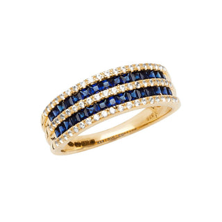 9K Yellow Gold Synthetic Blue Sapphire Ring