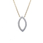 18ct Yellow Gold Diamond Marquise Shape Necklace