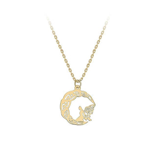 9ct Yellow Gold Angel on the Moon Necklace