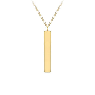 9K Yellow Gold Vertical Bar Adjustable Necklace