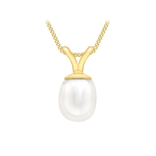 9K Yellow Gold Freshwater Pearl Necklace