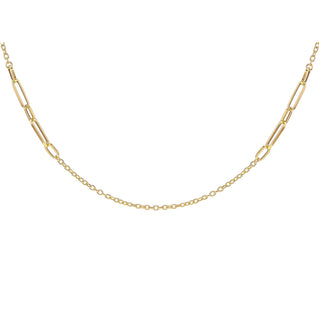 9K Yellow Gold Open Link Necklace/ 28"