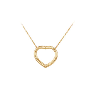 9K Yellow Gold Heart Trace Adjustable Necklace