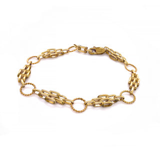 9K Yellow Gold Handmade Fancy Link Bracelet