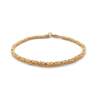 9K Yellow Gold 3.5mm Byzantine Link Bracelet