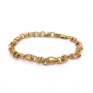 9K Yellow Gold Handmade Fancy Link Bracelet