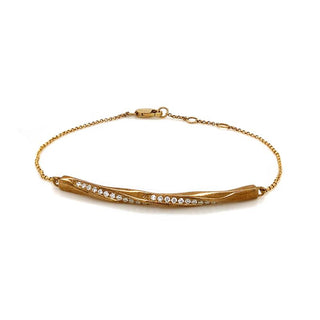 9K Yellow Gold Diamond Set Bar Bracelet