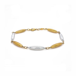 9K 2-Colour Gold Fancy Link Bracelet