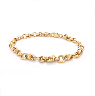 9K Yellow Gold Textured Belcher Bracelet 7.5"