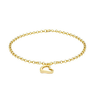 9K Yellow Gold Heart-Charm Bracelet