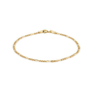 9K Yellow Gold Hollow Figaro Anklet