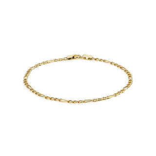 9K Yellow Gold Hollow Figaro Anklet /10"