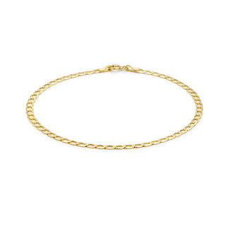 9K Yellow Gold 60 Diamond Cut Flat Curb Bracelet /7.5"