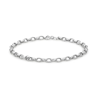 9K White Gold 130 Hollow Belcher Chain Bracelet/ 10"