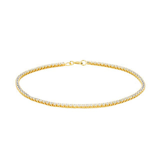 9K Yellow Gold Flexible CZ Tennis Bracelet/ 7.5"