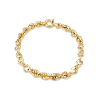 9K Yellow Gold Fancy Rope Link Bracelet