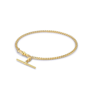 9K Yellow Gold 80 Hollow PG Albert Chain Bracelet