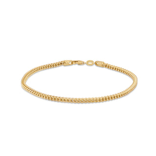 9K Yellow Gold Franco Link Chain Bracelet/ 8"